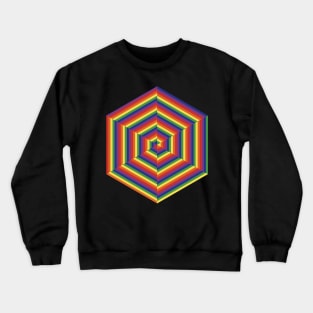 Split Rainbow Hex Crewneck Sweatshirt